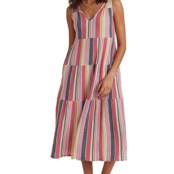 Marine Layer‎ NWT size XS Corinne multi color tiered maxi cotton maxi - Picture 1 of 15